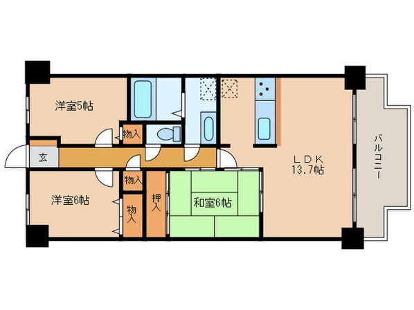 藤和ハイタウン守山（1208）の物件間取画像